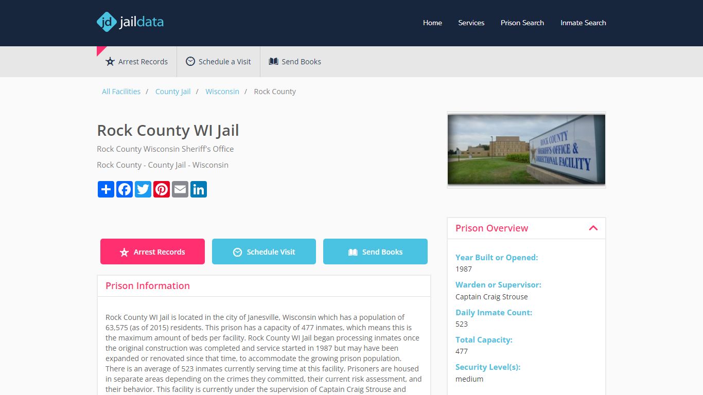 Rock County WI Jail Inmate Search and Prisoner Info - Janesville, WI
